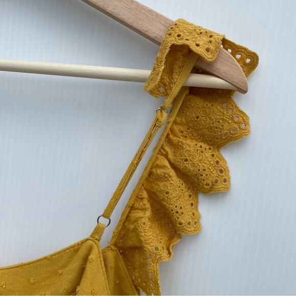 Altar’d State yellow tie back detail eyelet ruffle straps size medium - Picture 8 of 11